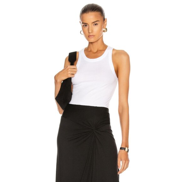 Enza Costa Supima Bold Sheath Tank Top White - Picture 1 of 4